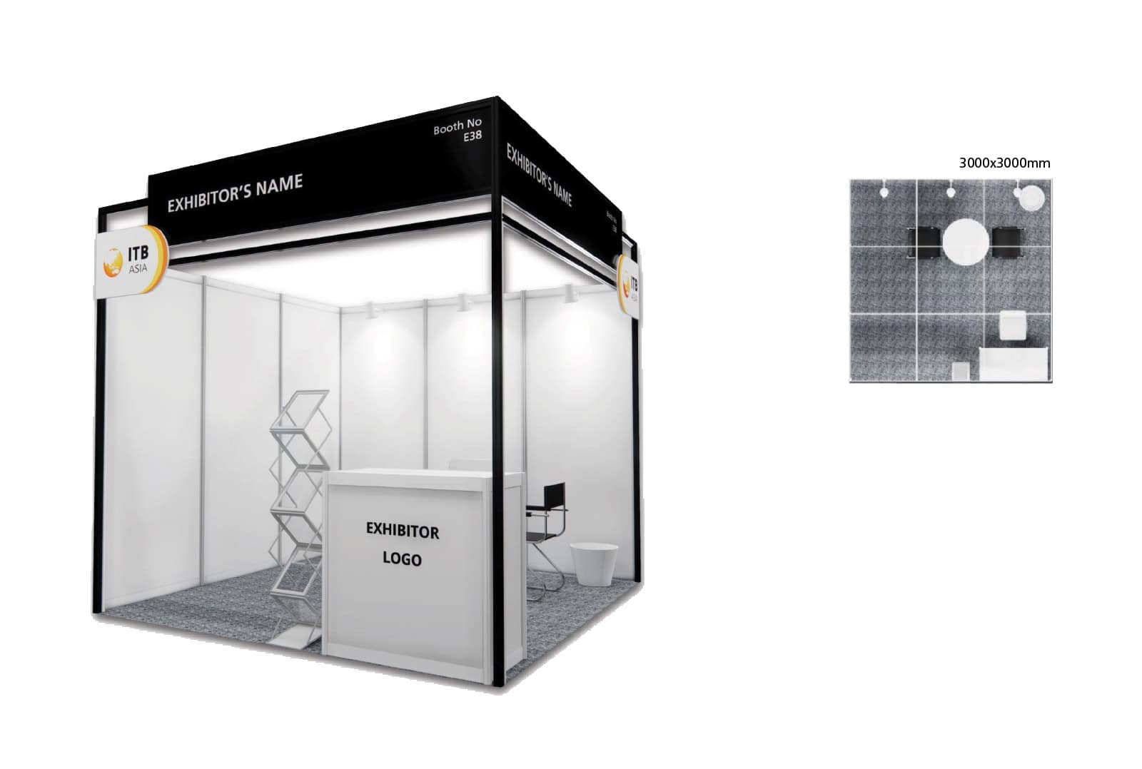 Modern ITB Asia trade show booth with customizable branding and efficient layout in Singapore.