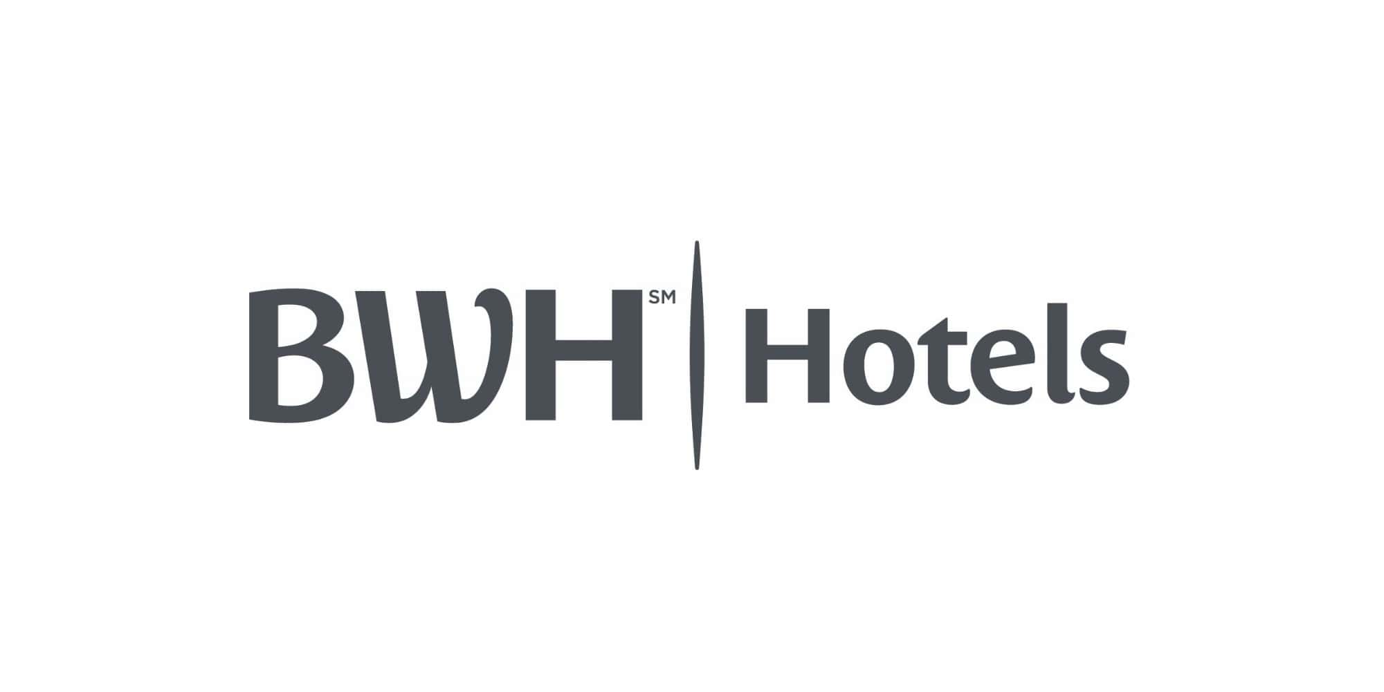 Elegant BWH Hotels logo displayed at ITB Asia 2026 travel trade show in Singapore.