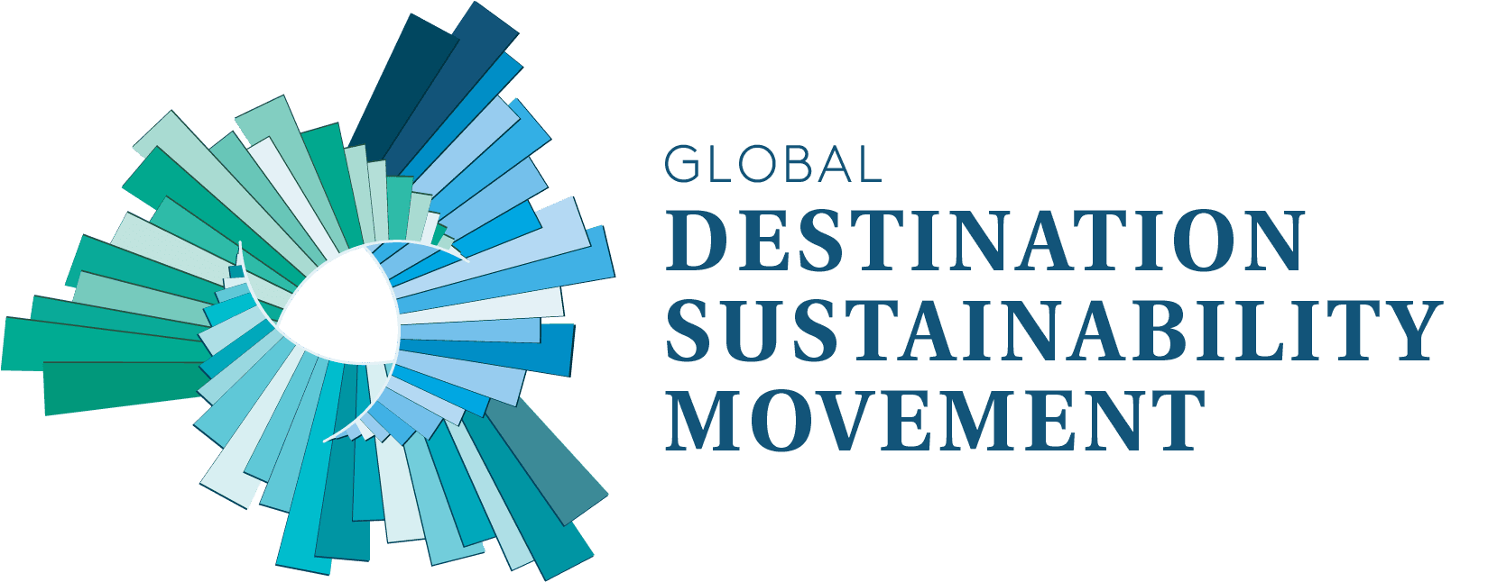 Colorful digital logo of the Global Destination Sustainability Movement at ITB Asia 2026.