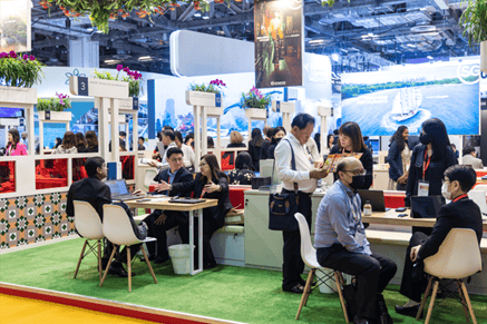 Attendees network and explore partners at ITB Asia 2026, Asia’s top travel trade event in Singapore.