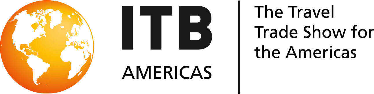 Bright orange and white globe logo representing ITB Asia travel trade show in Singapore.