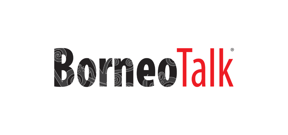 BorneoTalk logo with black and red text on a white background.