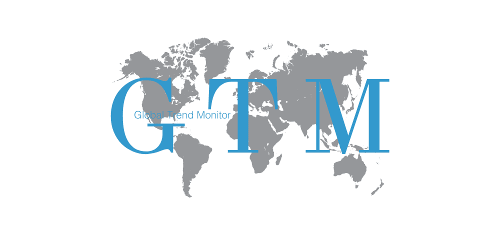 GTM logo over world map representing global trend monitoring.