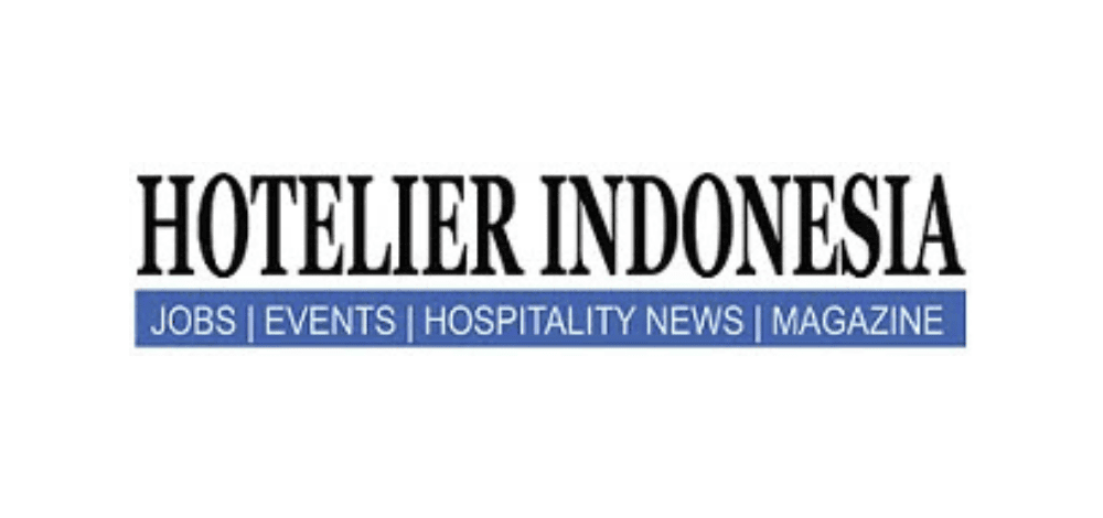 Hotelier Indonesia logo with jobs, events, hospitality news, and magazine sections.