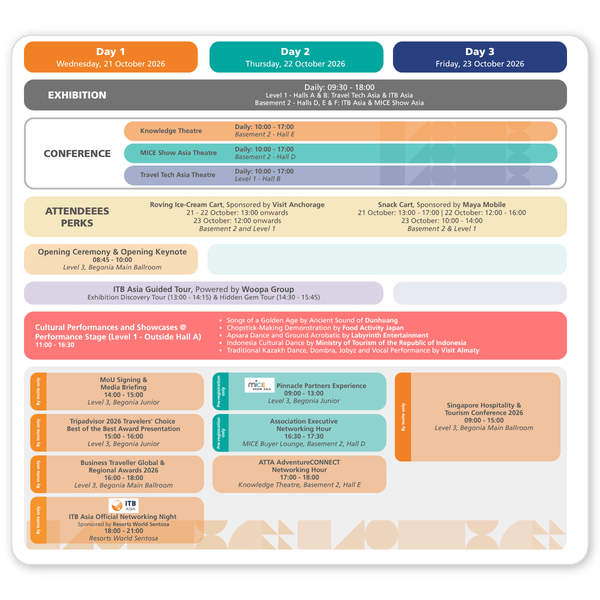 ITB Asia 2026 travel trade show in Singapore with schedule and activities.