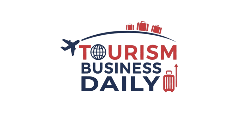 Tourism Business Daily logo with airplane and luggage icons.