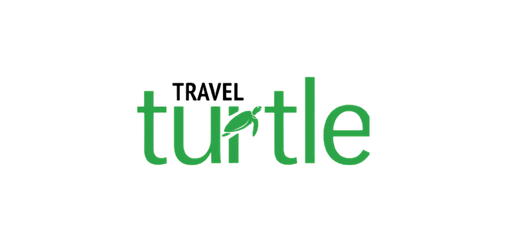Travel Turtle logo with green turtle icon and text on white background.