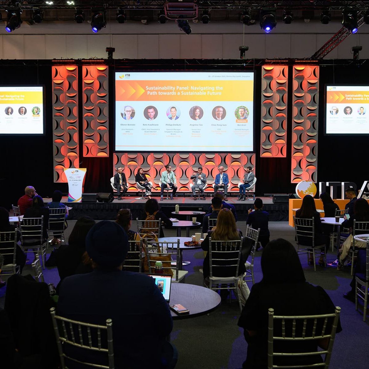 Sustainable travel panel discussion at ITB Asia 2026, Singapore's leading travel trade show.