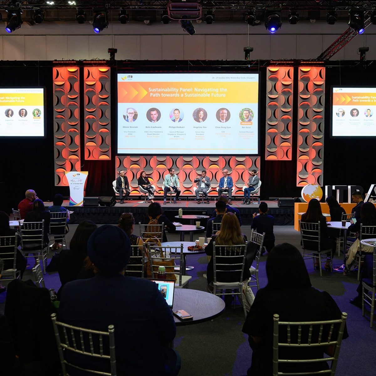 Sustainable travel panel discussion at ITB Asia 2026, Singapore's leading travel trade show.